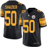 Camiseta NFL Limited Hombre Pittsburgh Steelers 50 Ryan Shazier Negro Stitched Rush