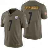 Camiseta NFL Limited Hombre Pittsburgh Steelers 7 Ben Roethlisberger 2017 Salute To Service Verde