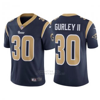 Camiseta NFL Limited Hombre Rams 30 Todd Gurley Navy Vapor Untouchable
