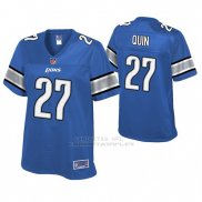 Camiseta NFL Limited Mujer Detroit Lions Glover Quin Azul Historic Logo