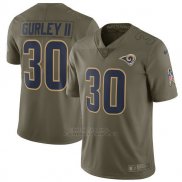 Camiseta NFL Limited Nino Los Angeles Rams 30 Gurley II 2017 Salute To Service Verde