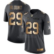 Camiseta New England Patriots Blount Negro 2016 Nike Gold Anthracite Salute To Service NFL Hombre