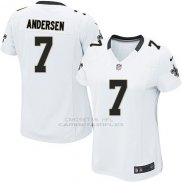 Camiseta New Orleans Saints Andersen Blanco Nike Game NFL Mujer