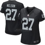 Camiseta Oakland Raiders Nelson Negro Nike Game NFL Mujer