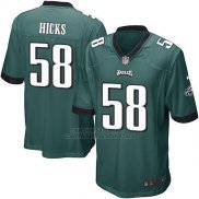 Camiseta Philadelphia Eagles Hicks Verde Nike Game NFL Oscuro Nino