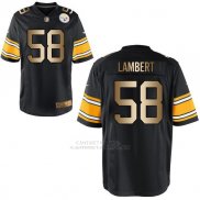 Camiseta Pittsburgh Steelers Lambert Negro Nike Gold Game NFL Hombre