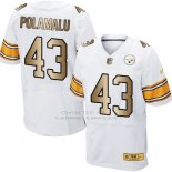 Camiseta Pittsburgh Steelers Polamalu Blanco Nike Gold Elite NFL Hombre