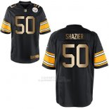 Camiseta Pittsburgh Steelers Shazier Negro Nike Gold Game NFL Hombre