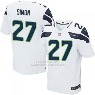 Camiseta Seattle Seahawks Simon Blanco Nike Elite NFL Hombre