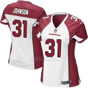 Camiseta Arizona Cardinals Johnson Blanco Rojo Nike Game NFL Mujer
