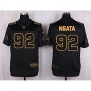 Camiseta Detroit Lions Ngata Negro Nike Elite Pro Line Gold NFL Hombre