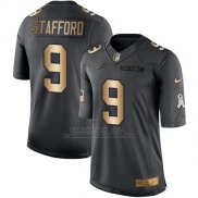 Camiseta Detroit Lions Stafford Negro 2016 Nike Gold Anthracite Salute To Service NFL Hombre
