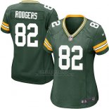 Camiseta Green Bay Packers Rodgers Verde Militar Nike Game NFL Mujer