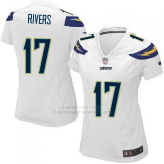 Camiseta Los Angeles Chargers Rivers Blanco Nike Game NFL Mujer