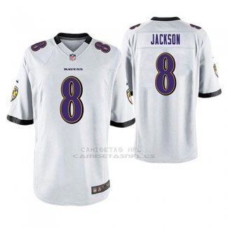 Camiseta NFL Game Hombre Baltimore Ravens Lamar Jackson Blanco