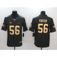 Camiseta NFL Limited Gold Hombre San Francisco 49ers 56 Foster Anthracite Negro