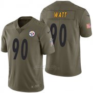 Camiseta NFL Limited Hombre Pittsburgh Steelers 90 T.j. Watt 2017 Salute To Service Verde