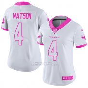 Camiseta NFL Limited Mujer Houston Texans 4 Deshaun Watson Blanco