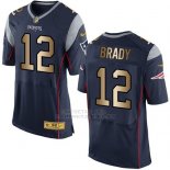 Camiseta New England Patriots Brady Profundo Azul Nike Gold Elite NFL Hombre