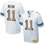 Camiseta Dallas Cowboys Romo Blanco Nike Gold Elite NFL Hombre
