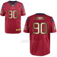 Camiseta Houston Texans Clowney Rojo Nike Gold Elite NFL Hombre