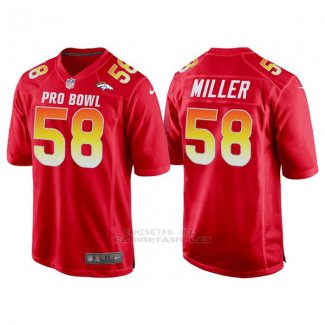 Camiseta NFL Hombre Denver Broncos 58 Von Miller Rojo AFC 2018 Pro Bowl