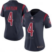 Camiseta NFL Limited Mujer Houston Texans 4 Deshaun Watson Azul Rojo