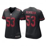 Camiseta NFL Limited Mujer San Francisco 49ers 53 Bowman Negro