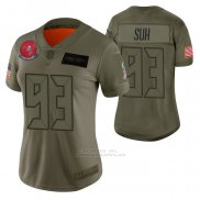Camiseta NFL Limited Mujer Tampa Bay Buccaneers Ndamukong Suh 2019 Salute To Service Verde