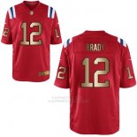 Camiseta New England Patriots Brady Rojo Nike Gold Game NFL Hombre