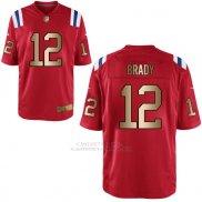 Camiseta New England Patriots Brady Rojo Nike Gold Game NFL Hombre