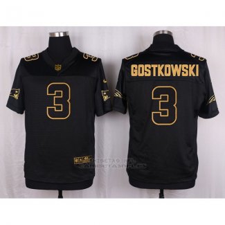 Camiseta New England Patriots Gostkowski Negro Nike Elite Pro Line Gold NFL Hombre