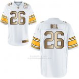 Camiseta Pittsburgh Steelers Bell Blanco Nike Gold Game NFL Hombre
