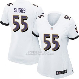 Camiseta Baltimore Ravens Suggs Blanco Nike Game NFL Mujer
