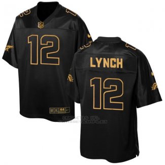 Camiseta Denver Broncos Lynch Negro 2016 Nike Elite Pro Line Gold NFL Hombre