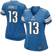 Camiseta Detroit Lions Jones Azul Nike Game NFL Mujer