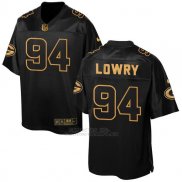 Camiseta Green Bay Packers Lowry 2016 Negro Nike Elite Pro Line Gold NFL Hombre