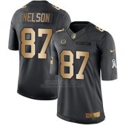 Camiseta Green Bay Packers Nelson Negro 2016 Nike Gold Anthracite Salute To Service NFL Hombre