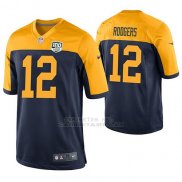 Camiseta NFL Game Hombre Green Bay Packers Aaron Rodgers Azul 100th Anniversary Alternate