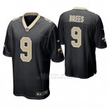 Camiseta NFL Game Hombre New Orleans Saints Drew Brees Negro