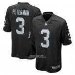 Camiseta NFL Game Las Vegas Raiders Nathan Peterman 3 Negro