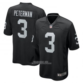 Camiseta NFL Game Las Vegas Raiders Nathan Peterman 3 Negro