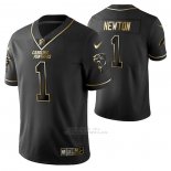 Camiseta NFL Limited Carolina Panthers Cam Newton Golden Edition Negro