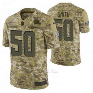 Camiseta NFL Limited Cleveland Browns 50 Chris Smith 2018 Salute To Service Camuflaje