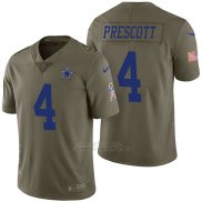 Camiseta NFL Limited Hombre Dallas Cowboys 4 Dak Prescott 2017 Salute To Service Verde