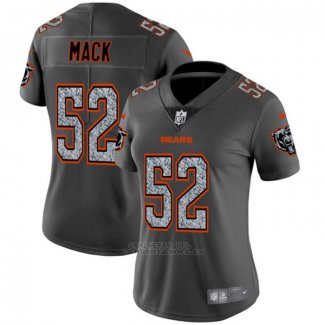 Camiseta NFL Limited Mujer Chicago Bears Mack Static Fashion Gris