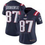 Camiseta NFL Limited Mujer New England Patriots 87 Gronkowski Azul