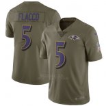 Camiseta NFL Limited Nino Baltimore Ravens 5 Flacco Verde