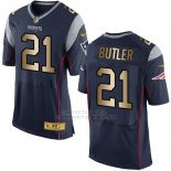 Camiseta New England Patriots Butler Profundo Azul Nike Gold Elite NFL Hombre
