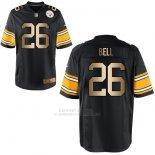 Camiseta Pittsburgh Steelers Bell Negro Nike Gold Game NFL Hombre
